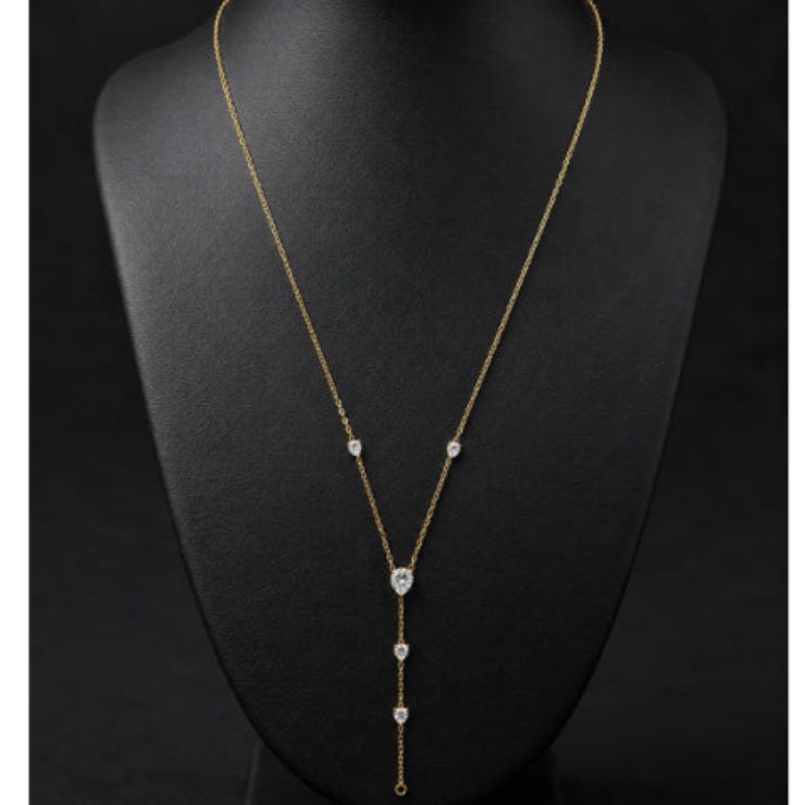 Crystal Drop Lariat Necklace