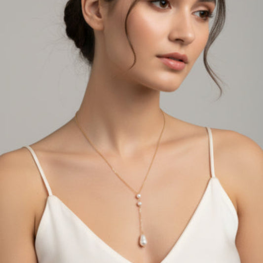 Pearl Drop Y Necklace