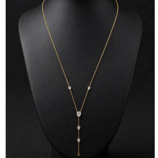 Crystal Drop Lariat Necklace
