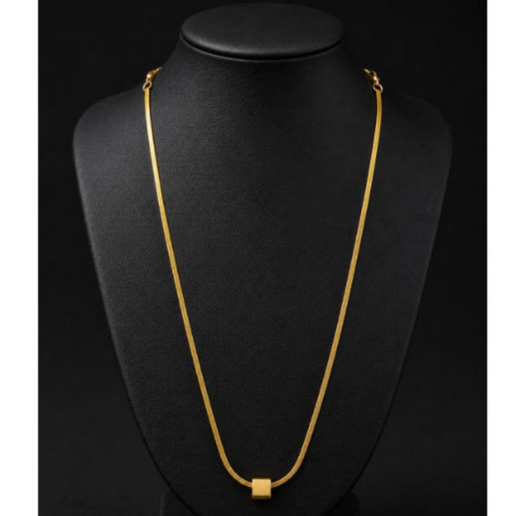Minimal Cube Pendant Necklace